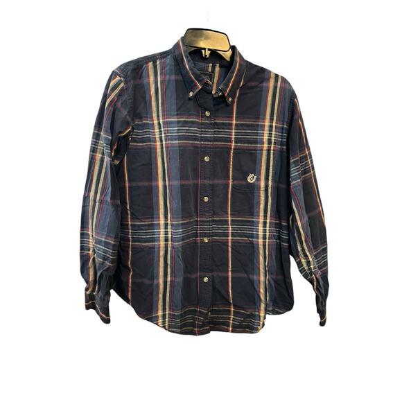 Vintage Roper Mens Plaid Button Down Long Sleeve Shirt Large Blue - Picture 1 of 8